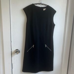 Michael Kors Black Mini Dress with Silver Zippers